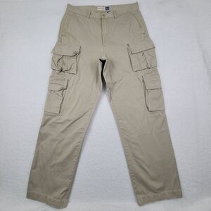Gap Khakis 12 Pocket Cargo Pants Mens 36 x 34 Measures 35 x 32.5 Distress **READ
